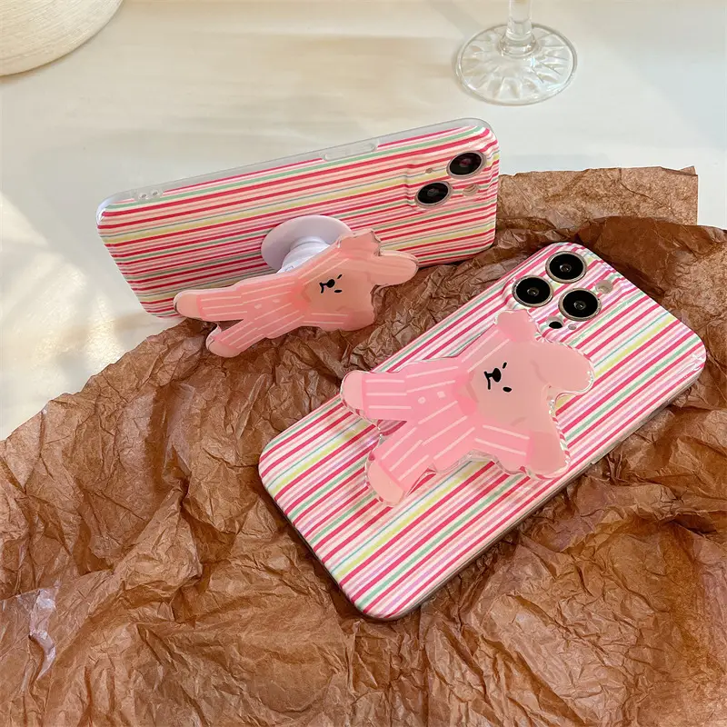 New Striped Puppy Cartoon Phone Case Holder