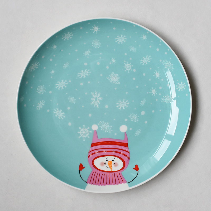 Title 7, Cartoon Hand-painted Christmas Ceramic Plate