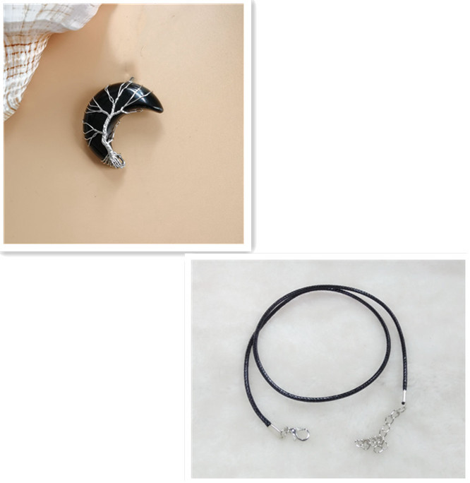 Луна, натуральный камень, аметист, Древо жизни, ожерелье, дерево удачи ручной работы