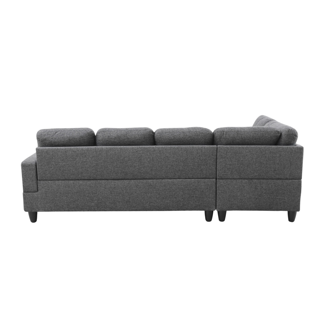 Pickup Only--Black Grey Linen 3-Piece Couch Living Room Sofa Set
