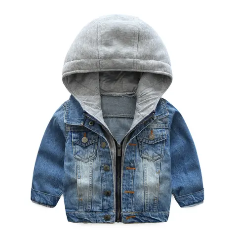 Boys and Children Washed Soft Denim Jacket