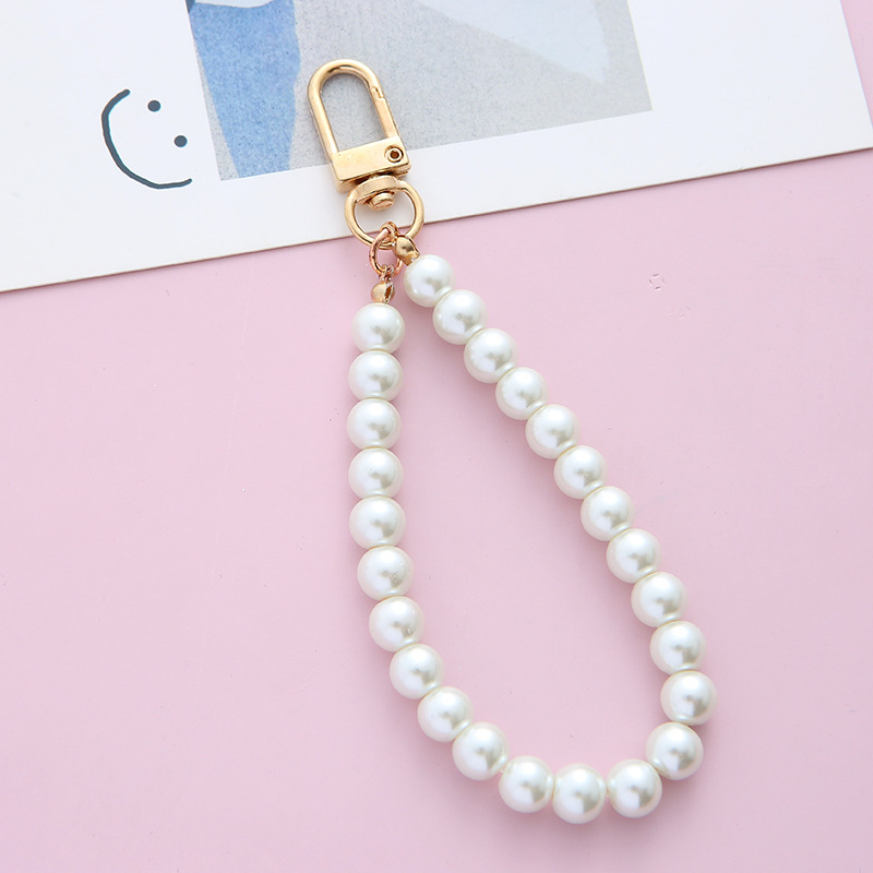 Retro Simple Tide Brand Pearl Keychain Pearl Chain Door Buckle - Shop at LoveMi