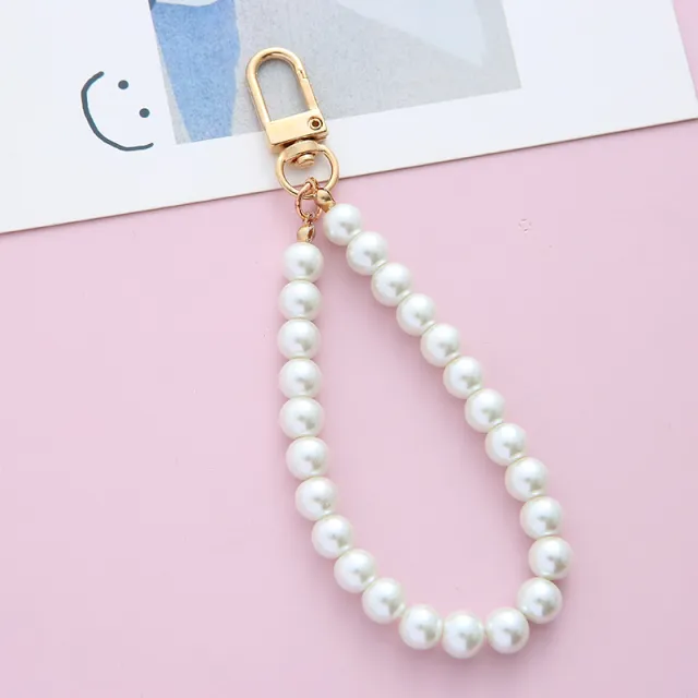 Retro Simple Tide Brand Pearl Keychain Pearl Chain Door Buckle - Shop at LoveMi