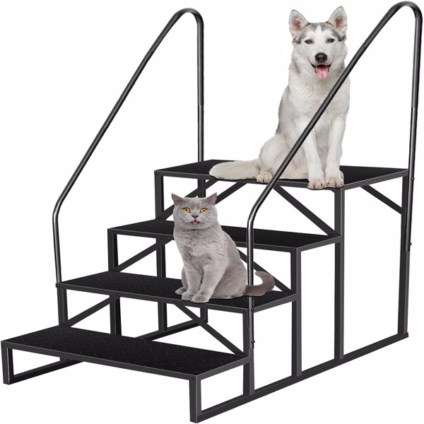 RV Step Stool,4 Step Ladder,Hot Tub Steps With Handrail,Portable Pool Ladder,660Lbs Heavy Duty Ladder Shelf Outdoor Mobile Home Stairs For Camper-Porch-SPA Pool-Pet Stairs — foto 2