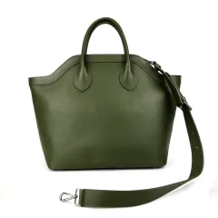 Leather Simple Large Capacity One Shoulder Wing Tote Bag - Green - View 1