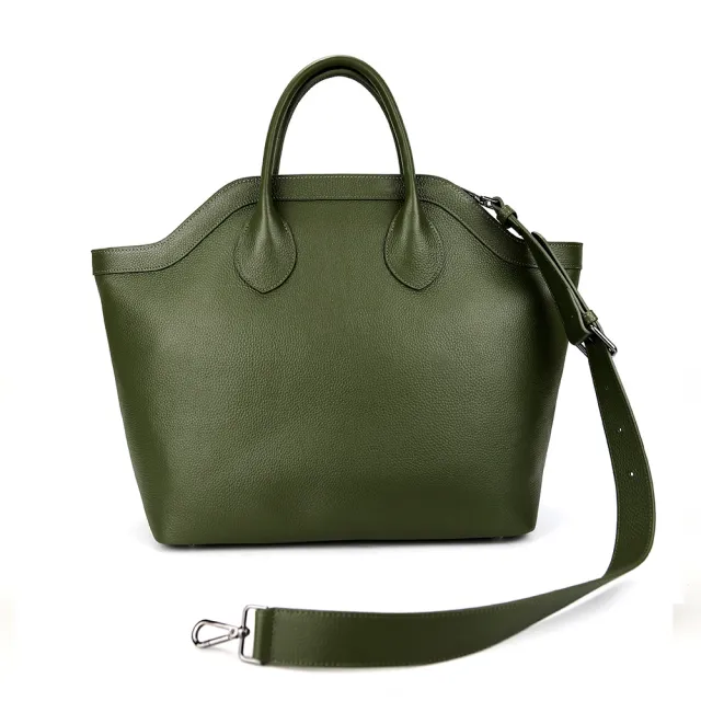 Leather Simple Large Capacity One Shoulder Wing Tote Bag Green - Shop at LoveMi