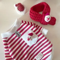 Fashion Simple Christmas Dog Clothes Set - Red - View 1