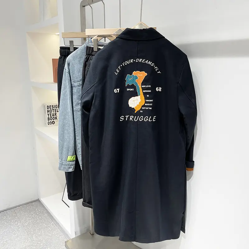 Sufeng Wanzhen Embroidery Cabinet Men's Mid-length Trench Coat