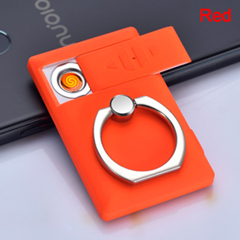 Creative Finger Ring Usb Charging Lighter Compact Personalized Phone Holder - Image 7