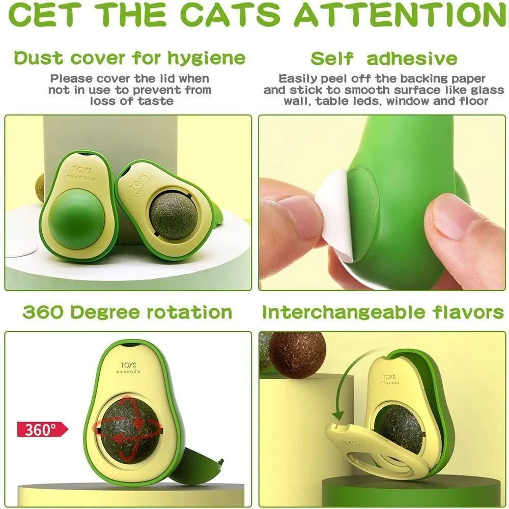 Cute Avocado Catnip Toys Cat Teeth Cleaning Toy Cat Supplies Catnip Mini Cat Treat Toys Interactive Pet Toys Pet Products Pet Avocado Ball Cute Funny Mint Cleaning Teeth Toy For Cat Supplies – image 5