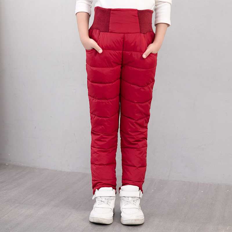 Children's High-waisted Warm Cotton Trousers - Image 3