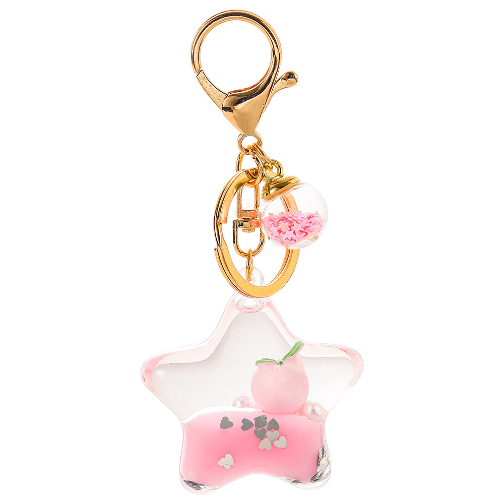 Title 3, Color Small Pendant Peach Five-pointed Star Liq...