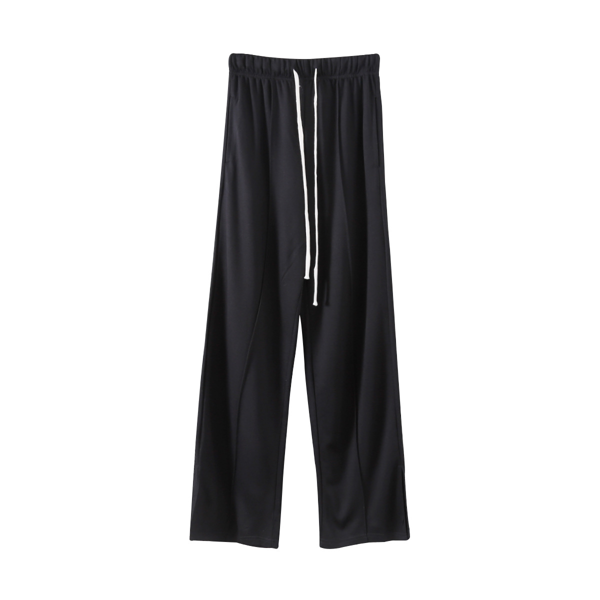 Title 6, High Waist Slit Slim Casual Wide Leg Trousers