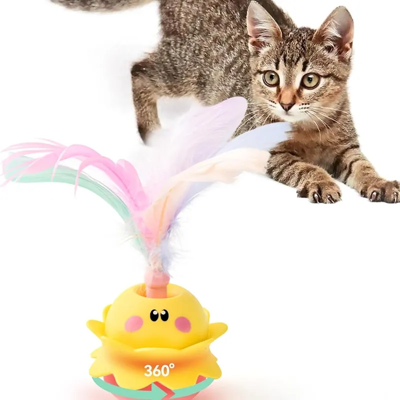 Interactive Automatic Cat Feather Toy, Rotating