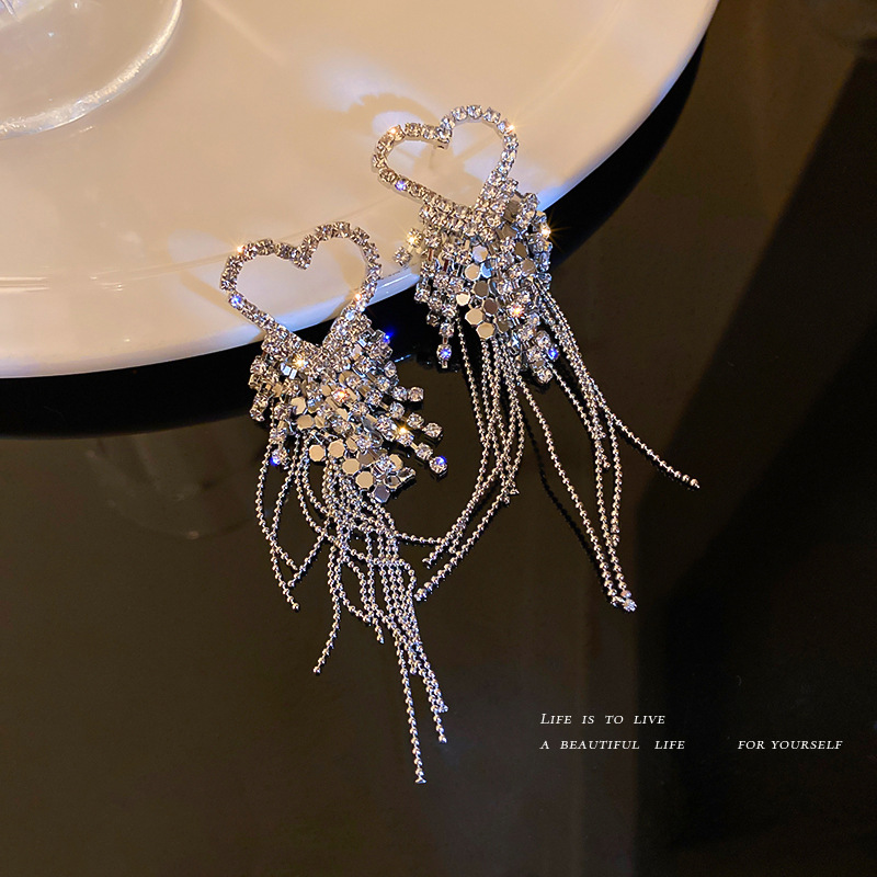 925 Silver Needle Earrings With Diamonds In Europe And America