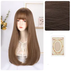 Princess Cut Wig Female Long Hair Simulation Net Red - Honey Tea Flax - View 1