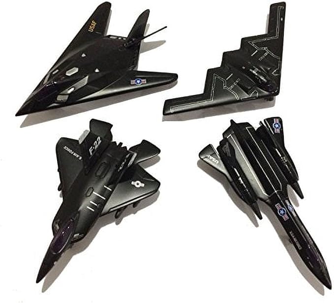 4 Pack DieCast Metal Stealth Set With Pull Back Action