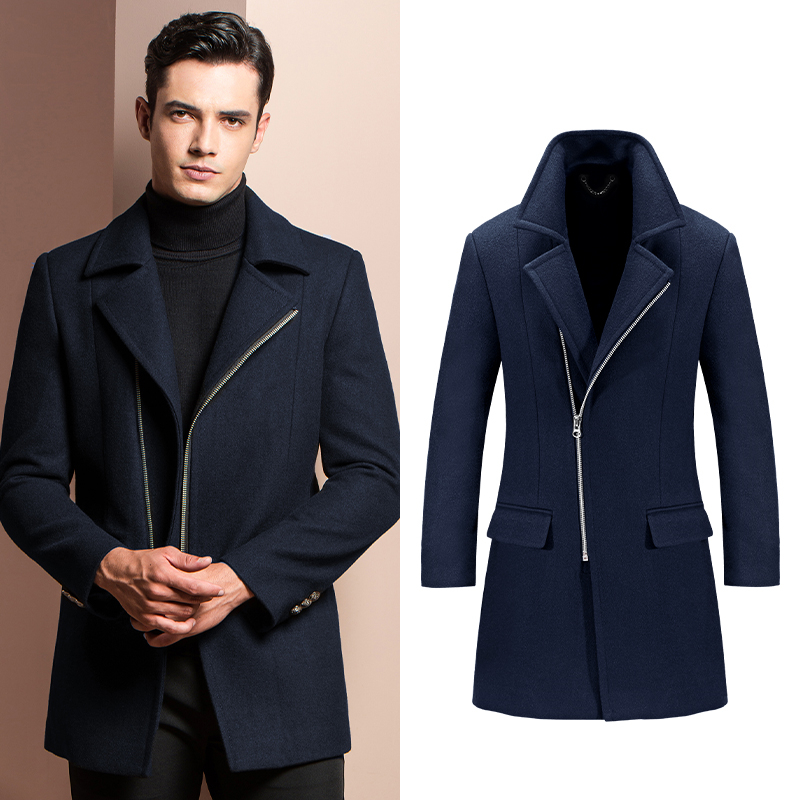 Zip-Front Woolen Coat, picture 3 of 5