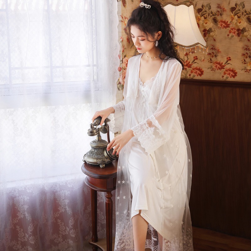 Title 4, Pure Color Lace Home Suspender Skirt Pajamas