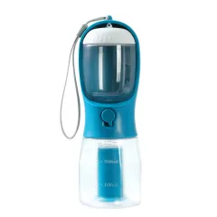 Dog Water Cup Drinking Food Garbage Bag Three-in-one Portable Small Multi-functional Pet Cups Pets Supplies - Indigo - View 1