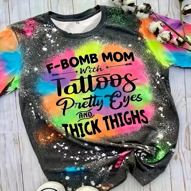 Women's Color Block Letter Print T Shirt Fashion Short Sleeve Crew Neck Top Casual Summer Tee Multicolor - Shop at LoveMi