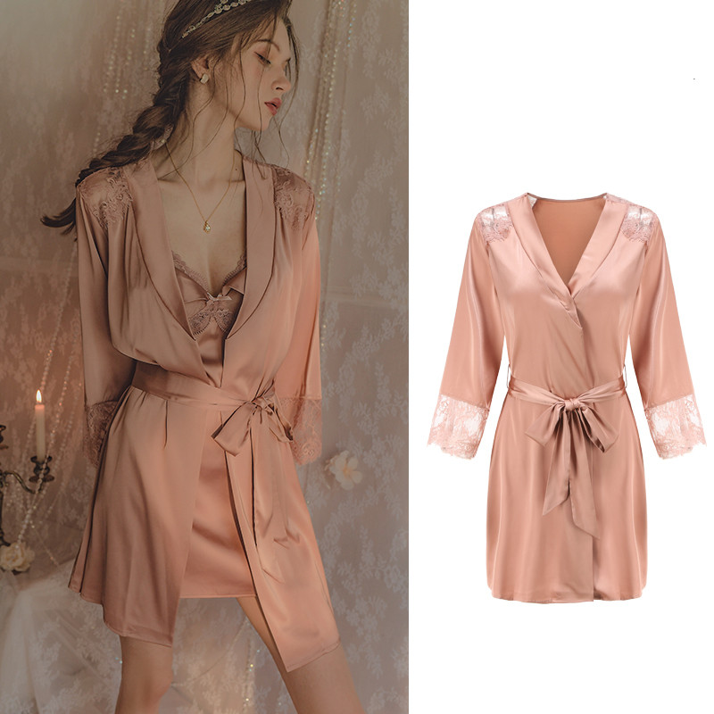 Leather pink nightgown