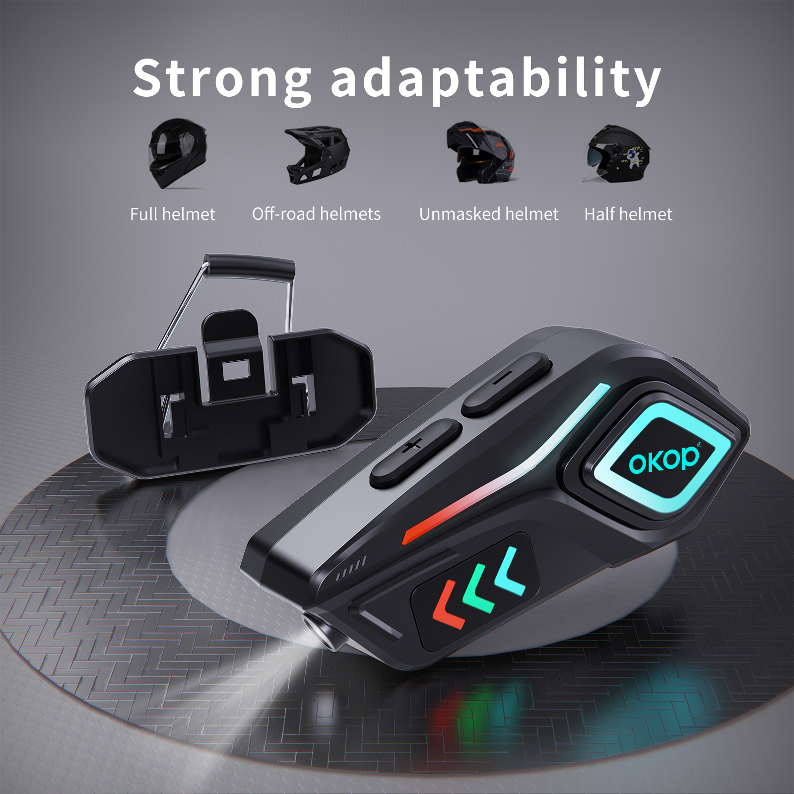 KP-291 Best-Selling Helmet Bluetooth Headset Ambient Lighting Long Battery Life Universal Helmet Compatibility Noise Cancellation And Binaural Stereo Calling In Stock 5