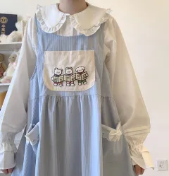 Japanese Girl Soft Girl Lace Cute Doll Skirt Vest Skirt - Baby Blue - View 1