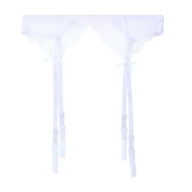 Ribbon Garter Belt Adjustable Size Accessories White - Shop at LoveMi