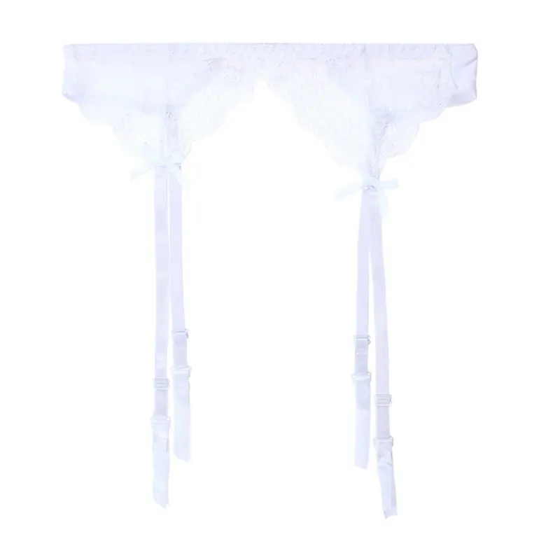 Ribbon Garter Belt Adjustable Size Accessories - White