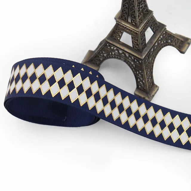 25mm Bronzing Geometric Rib Ribbon 8 Gilding - Shop at LoveMi