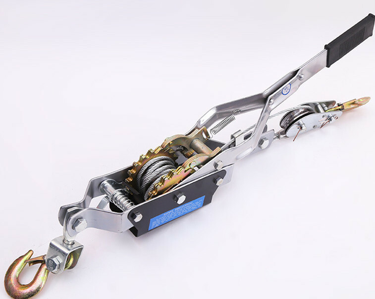 4 Ton Dual Gear Power Puller Heavy Duty 2 Hook Cable Hand Winch