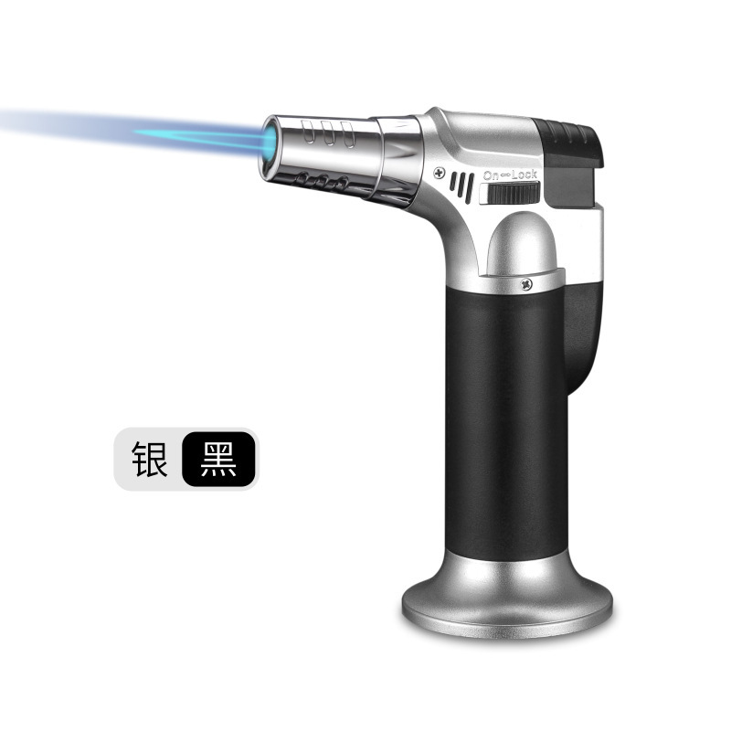 Cross-border Windproof Inflatable Lighter, Moxibustion Ignition Gun, Cigar Outdoor Barbecue Direct Flame Torch Lighter, Blowtorch Igniter