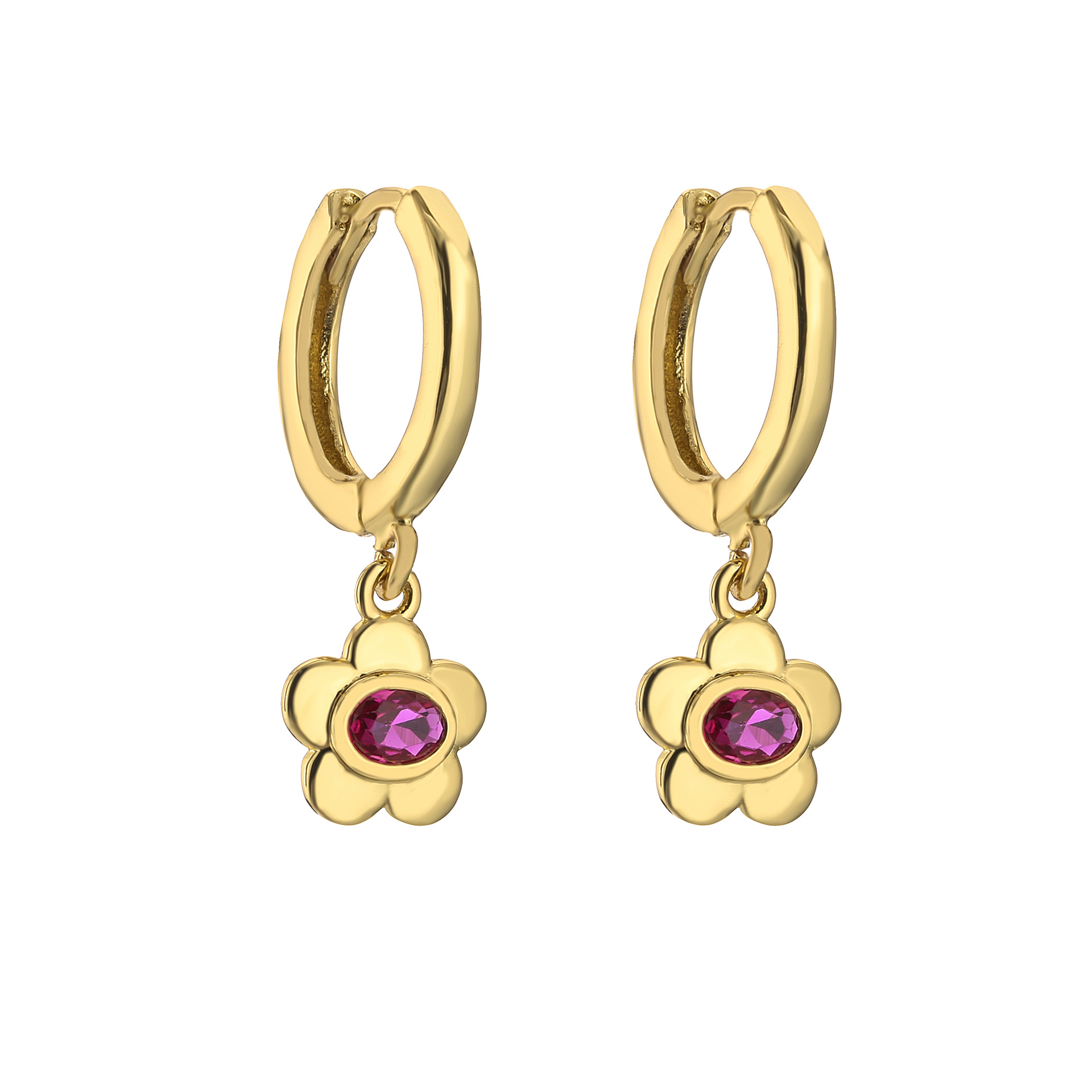 Micro Inlaid Zircon Flower Horseshoe Shaped Ear Buckle