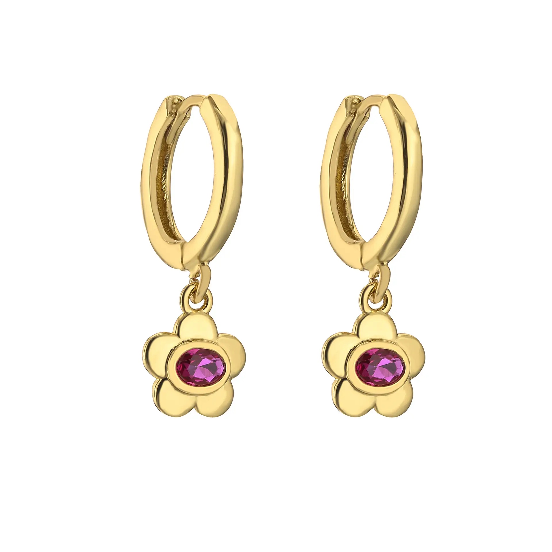 Micro Inlaid Zircon Flower Horseshoe Shaped Ear Buckle