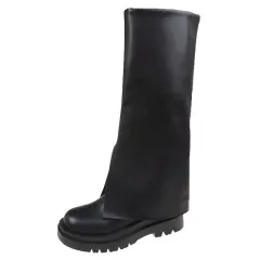 High-top Fashion Boots Long Leather Boots Short - Takato-36 - View 1