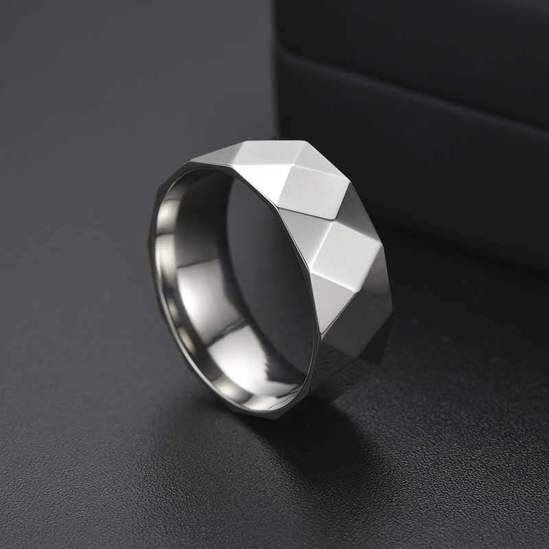 Titanium Steel Diamond Face Ring