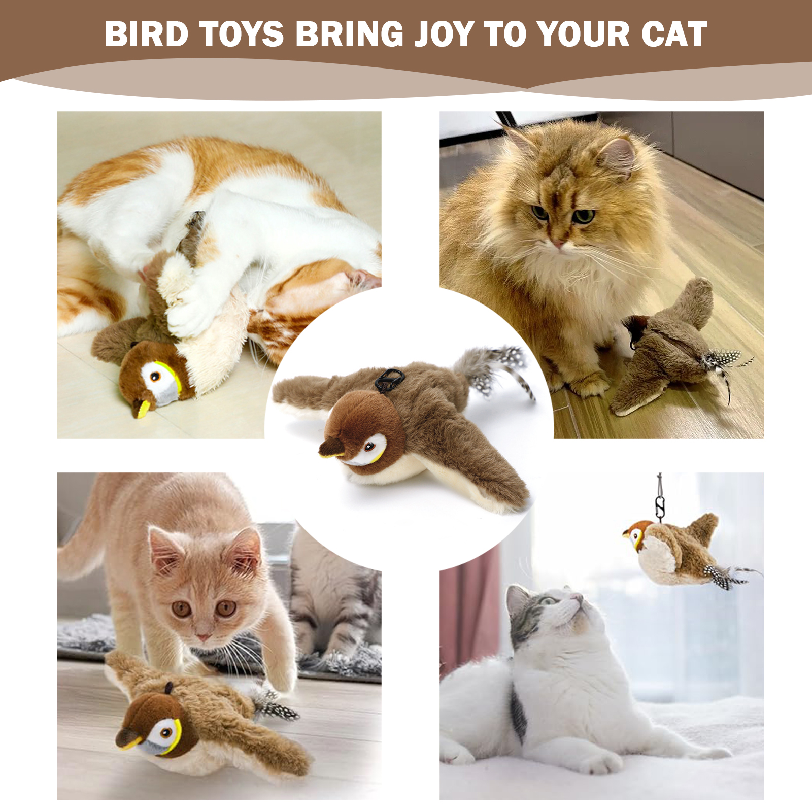 Cat Toys Flapping Bird - Interactive Catnip For Cats, Realistic Plush — image 7