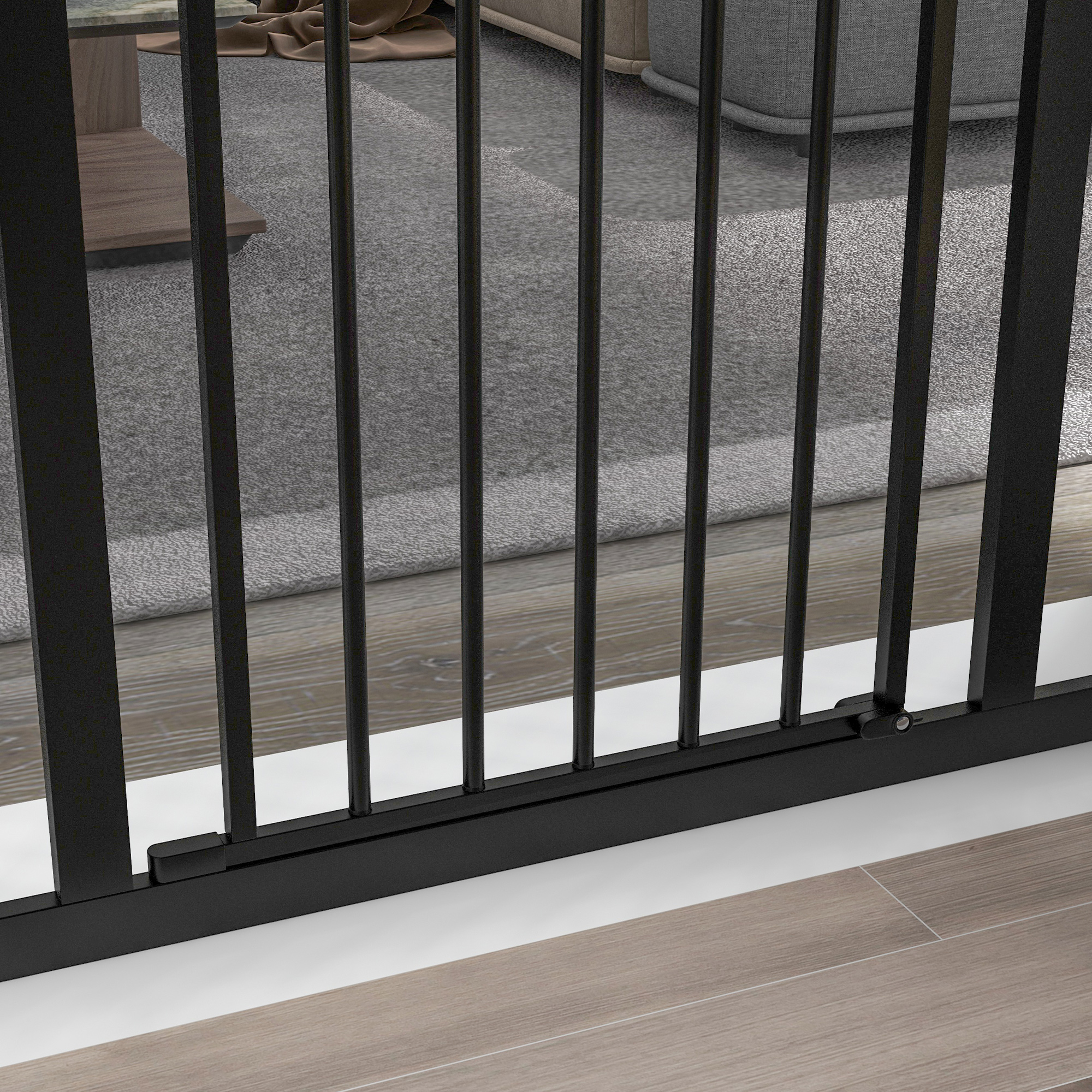 Metal Material, 74-94 Cm Adjustable Pet Safety Door With Automatic Closing — image 2