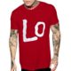 Red T-shirt Combination Letters Summer Couple Show Love Blouse