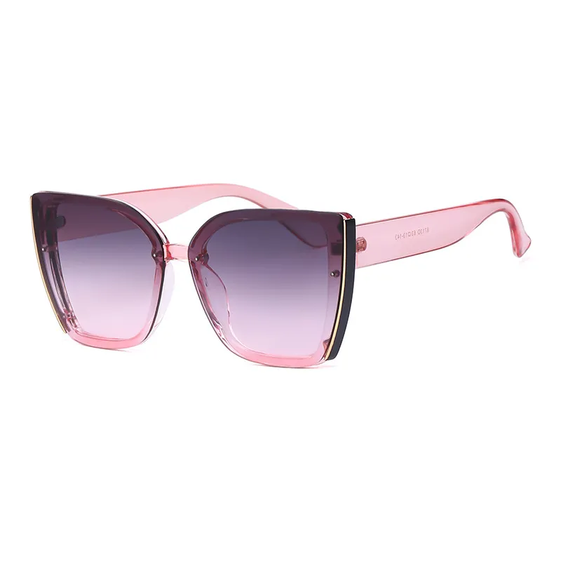 Women's Fashion New Large Frame Sunglasses - Purple Powder