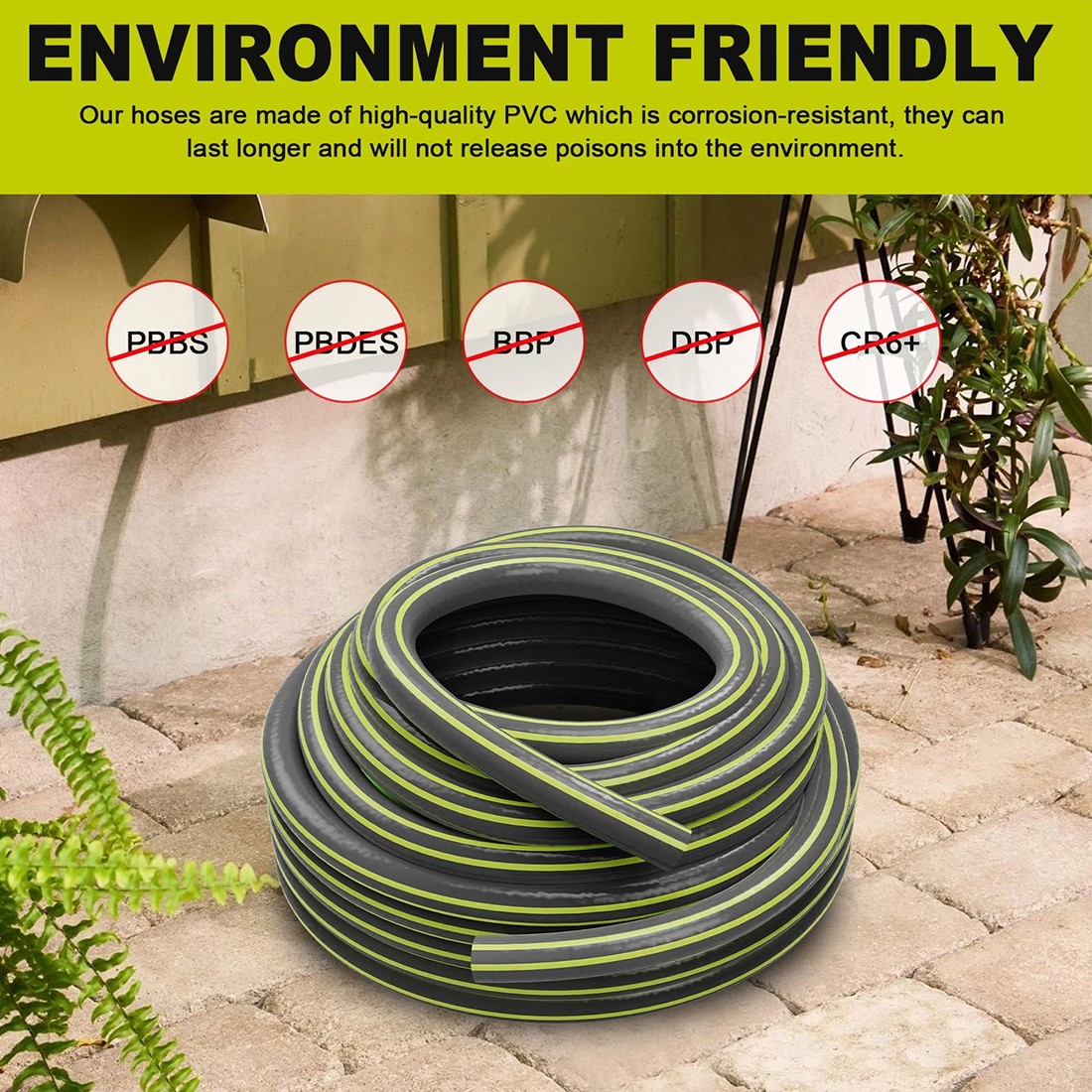 10M-50M Garden Hose Pipe Reinforced Braided PVC Gardening Watering Hosepipe Reel — image 8
