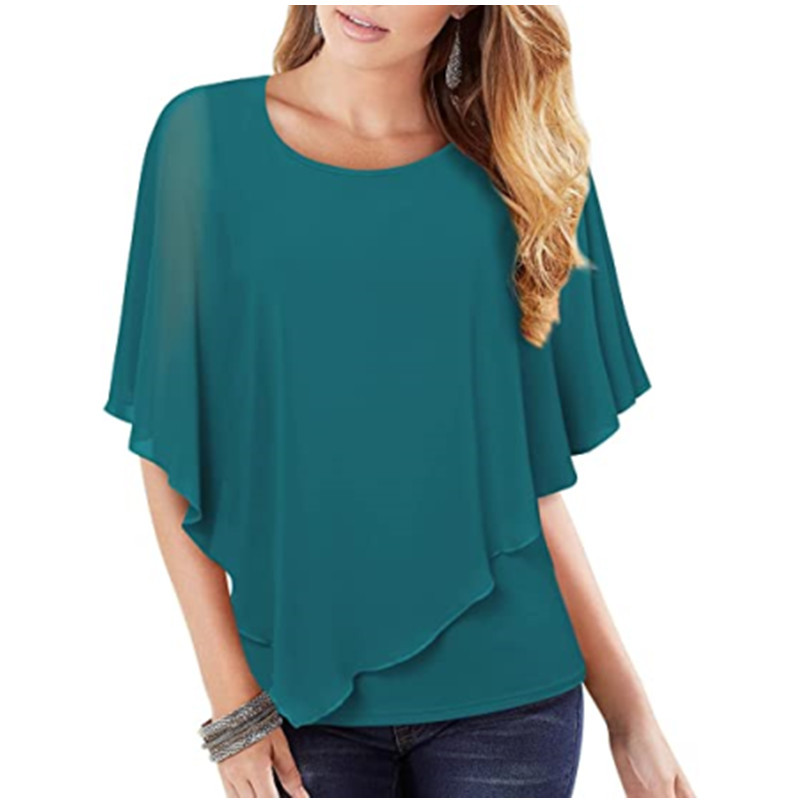 Ladies Fashion Personality Flowy Chiffon Top