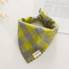 Dog Turban Birthday Gift Water Bib Double-sided Turban - Grayish Yellow - View 1