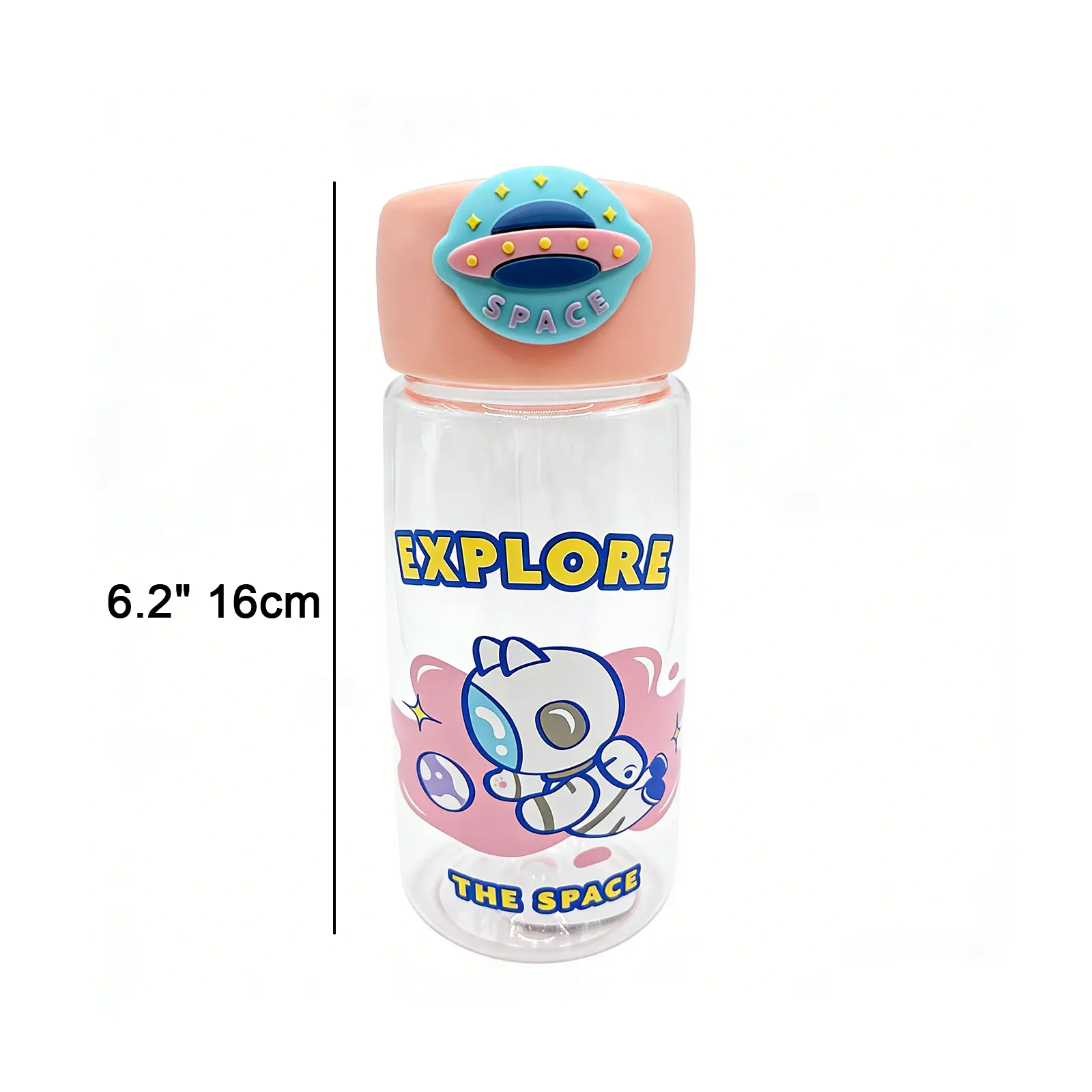 Astronaut Cat Plastic Bottle 400ml-Pink