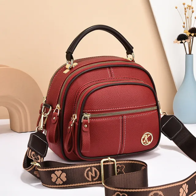 Versatile Crossbody Bag For Women Multi zipper Design Shoulder Bags With Portable Fashion Handbags Small Square Bag Red - Shop at LoveMi