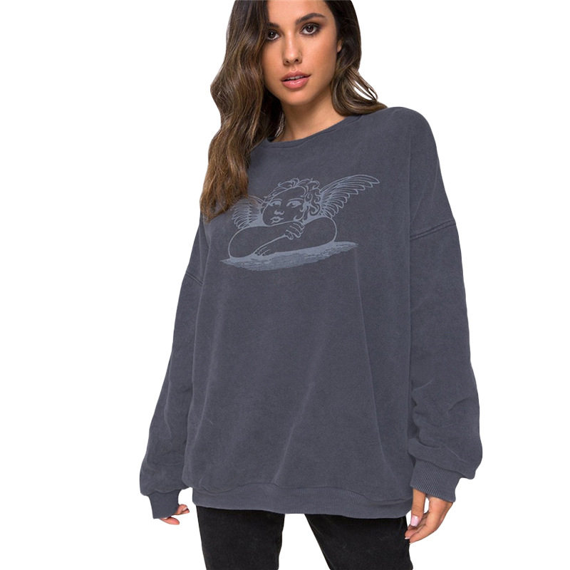 Title 4, Printed long sleeve round neck thick sweater