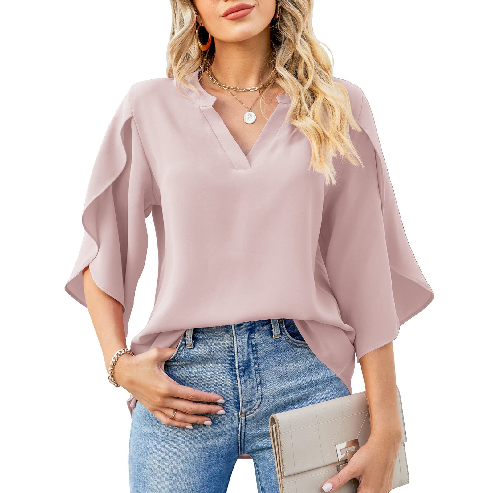 Title 6, European And American Style Women Petal Sleeve ...