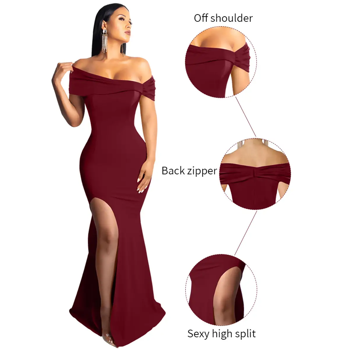Graceful And Fashionable Dress Split Banquet