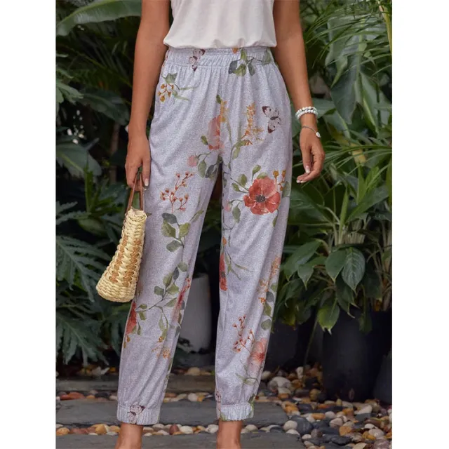 Autumn And Winter New Printed Harem Pants Casual Pants Trousers Grey - Shop at LoveMi